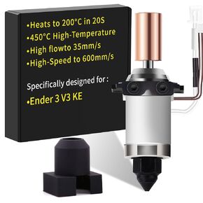 Ender3-V3 KE Ceramic Heating Block: Compatible with Creality Ender 3 V3 KE 3D Printer Hotend, Easy to Install, High Flow/High-Speed Printing, fit with PLA, ABS, PETG, TPU Filaments, by SAPLUSREPRAP