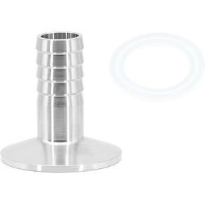 1.5" Tri Clamp to 3/8" Barb Fitting 304 Stainless Sanitary Home Brew Adapter (Ferrule OD 50.5mm)