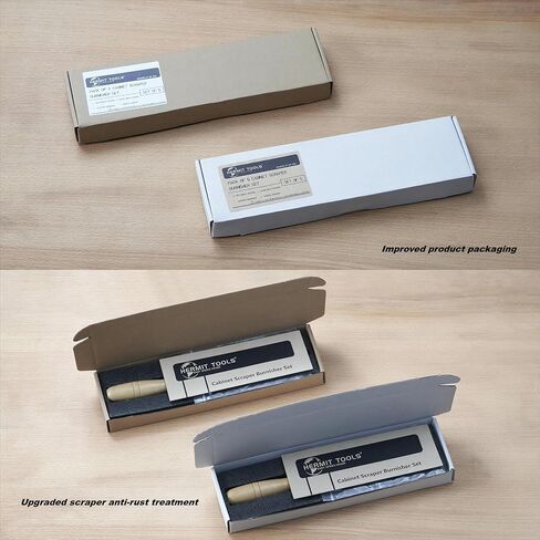 Cabinet Scraper Burnisher with 4 Piece Multi-Shaped Scraper Set 2 Rectangle 1 Curved (Convex and Concave) and 1 Gooseneck Scraper in Kuwait