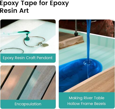Resiners Resin Tape for Epoxy Resin Molding - 2IN W x 120FT L - Thermal Adhesive Tape, High Temperature Resistance, Easy Peel-Off, Release Resin Tape for River Tables, Remove Residue, Green in Saudi Arabia
