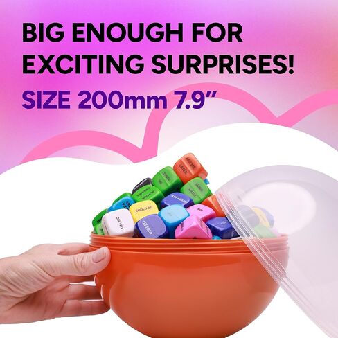 Big Claw Machine Capsules - Translucent Plastic Sphere Large Party Favor Containers Round 7 pcs 7.9 inch - Jumbo Plastic Christmas Ornaments Extra Large Gift Box Craft Party Supplies Vending Capsules in Saudi Arabia