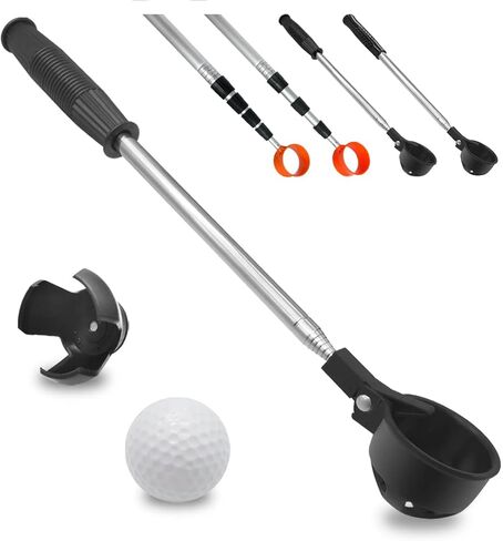 Golf Ball Retriever, Golf Ball Retriever Telescopic, Max 7/9Ft Portable Stainless Ball Retriever Tool Golf, with Golf Ball Picker Upper for Putter, Golf Accessories Gifts for Men Women in Saudi Arabia