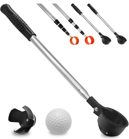 Golf Ball Retriever, Golf Ball Retriever Telescopic, Max 7/9Ft Portable Stainless Ball Retriever Tool Golf, with Golf Ball Picker Upper for Putter, Golf Accessories Gifts for Men Women in Saudi Arabia