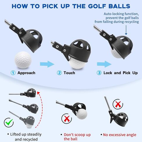 Golf Ball Retriever, Golf Ball Retriever Telescopic, Max 7/9Ft Portable Stainless Ball Retriever Tool Golf, with Golf Ball Picker Upper for Putter, Golf Accessories Gifts for Men Women in Saudi Arabia
