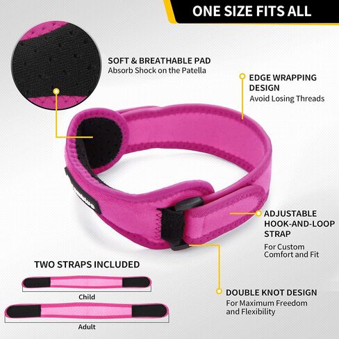 CAMBIVO 2 Pack Patella Tendon Knee Straps, Knee Brace for Women & Men with Extra Straps, Patella Bands for Pain Relief, Osgood Schlatter, Jumper’s Knee, Tendonitis, Running, Basketball, Volleyball in Saudi Arabia
