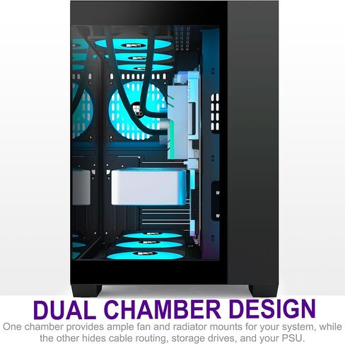 PC Case - Pre-Installed 6 PWM ARGB Fan, ATX Mid-Tower Gaming PC Case, 270° Panoramic Glass with Type-C, F600 White in Saudi Arabia