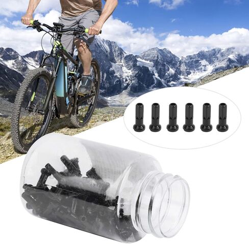 GOTOTOP Spoke Nipples, GUB 100Pcs Aluminum Alloy Spoke Spoke Cover Nipple Cycling Accessory for Mountain Road, 2mm/0.08in Inner Diameter Spokes(Black) in Saudi Arabia