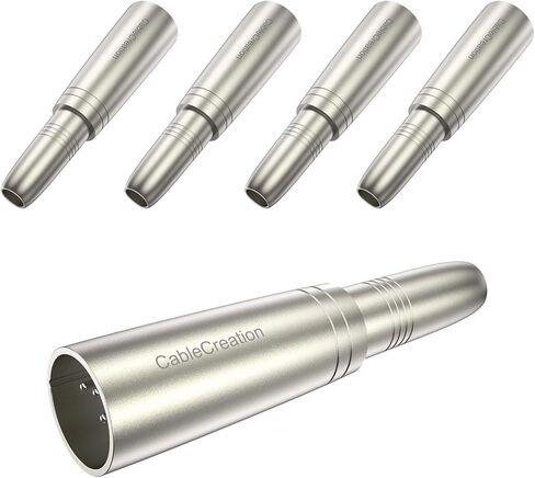 CableCreation [5-Pack XLR 3 Pin Male to 1/4" 6.35mm Female Jack Socket Audio Adapter, Silver in Kuwait