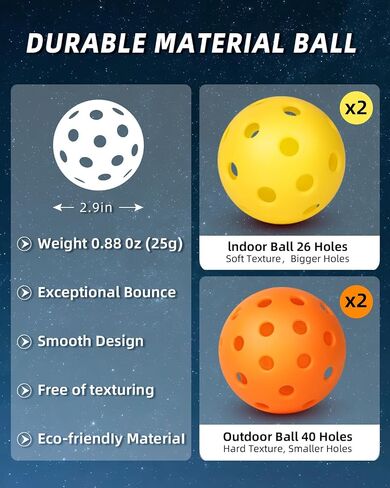 Mayboom Pickleball Paddles Set of 2 or 4, USAPA Approved Pickleball Set with 4 Pickleball Balls and Pickleball Bag, Fiberglass Pickle Ball Rackets 2 Pack for Beginner in Saudi Arabia