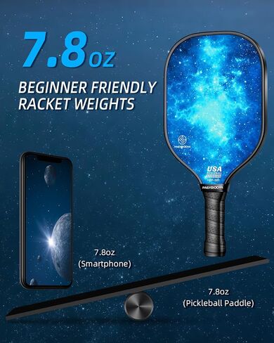 Mayboom Pickleball Paddles Set of 2 or 4, USAPA Approved Pickleball Set with 4 Pickleball Balls and Pickleball Bag, Fiberglass Pickle Ball Rackets 2 Pack for Beginner in Saudi Arabia