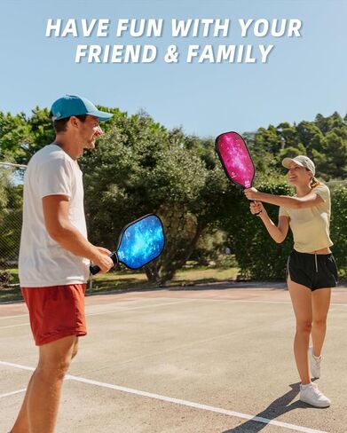 Mayboom Pickleball Paddles Set of 2 or 4, USAPA Approved Pickleball Set with 4 Pickleball Balls and Pickleball Bag, Fiberglass Pickle Ball Rackets 2 Pack for Beginner in Saudi Arabia