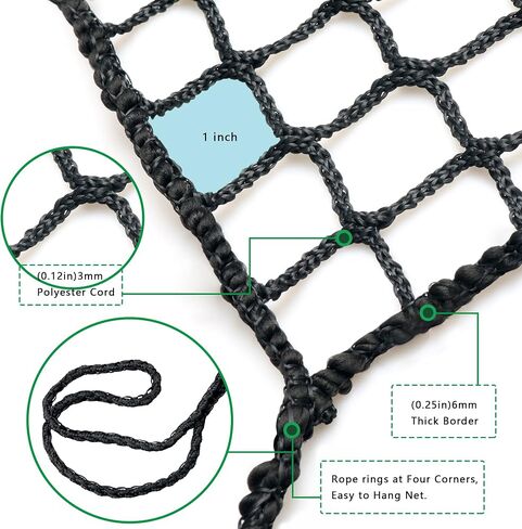 Golf Netting with Rope Rings - Golf Hitting Nets for Practice or Garage Driving and Backyard-Adjustable Golf Net and Black & White High Impact Containment Net for Indoor & Outdoor Use 10X10ft,10X7ft in Saudi Arabia