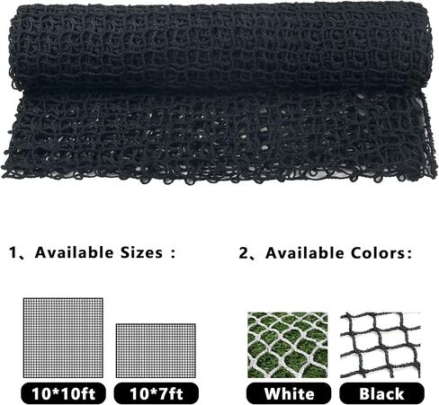 Golf Netting with Rope Rings - Golf Hitting Nets for Practice or Garage Driving and Backyard-Adjustable Golf Net and Black & White High Impact Containment Net for Indoor & Outdoor Use 10X10ft,10X7ft in Saudi Arabia