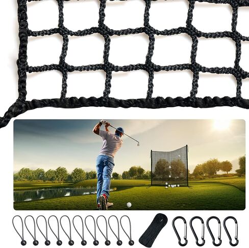 Golf Netting with Rope Rings - Golf Hitting Nets for Practice or Garage Driving and Backyard-Adjustable Golf Net and Black & White High Impact Containment Net for Indoor & Outdoor Use 10X10ft,10X7ft in Saudi Arabia