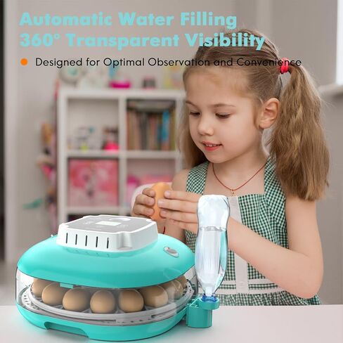 Incubator for Hatching Eggs, Automatic Egg Turner and Humidity Control, Holds 22 Eggs, 360° View, Built-in Egg Candler for Chicken, Duck, Quail,Goose,Pigeon in Saudi Arabia