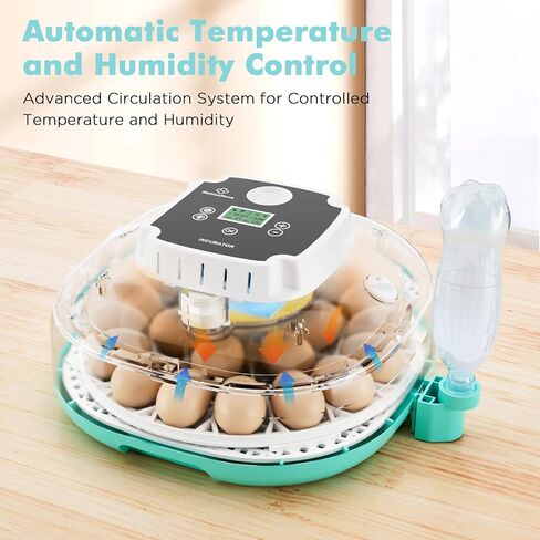 Incubator for Hatching Eggs, Automatic Egg Turner and Humidity Control, Holds 22 Eggs, 360° View, Built-in Egg Candler for Chicken, Duck, Quail,Goose,Pigeon in Saudi Arabia