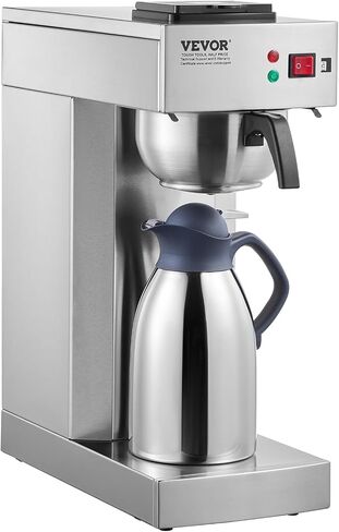 VEVOR 12 Cups Commercial Drip Coffee Maker, Coffee Maker Machine with Thermal Carafe to Keep Warm or Cold, Stainless Steel Pour Over Coffee Brewer for Restaurant, Office, Cafe in Saudi Arabia
