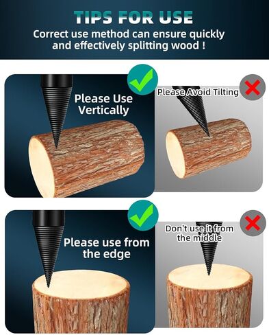 Firewood Drill Bit Wood Splitter Easy Log Splitting Drill Bit, Heavy Duty Detachable Electric Drill Bit with 3 Screw for Hand Drill Stick-hex+Square+Round(32mm) in Kuwait