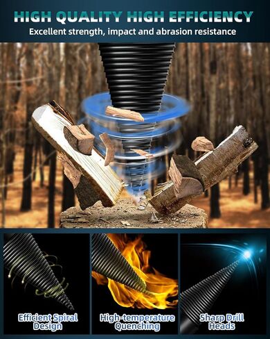 Firewood Drill Bit Wood Splitter Easy Log Splitting Drill Bit, Heavy Duty Detachable Electric Drill Bit with 3 Screw for Hand Drill Stick-hex+Square+Round(32mm) in Kuwait