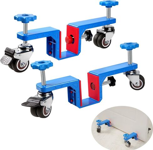 Door Dolly Cart Installation Tool - Heavy Duty Plywood Moving Dolly Use for Multiple Commercial & Residential Doors, Single Person, Hands-Free Easy Door Install kit (Blue) in Saudi Arabia