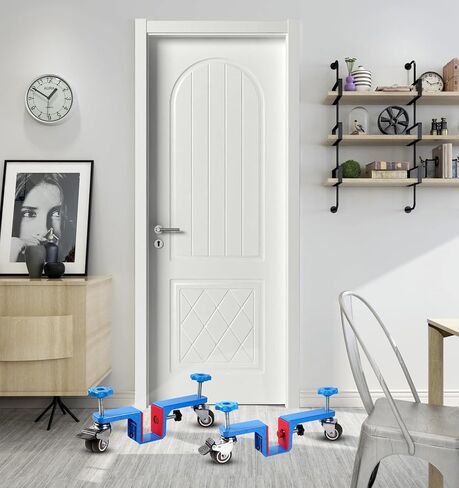 Door Dolly Cart Installation Tool - Heavy Duty Plywood Moving Dolly Use for Multiple Commercial & Residential Doors, Single Person, Hands-Free Easy Door Install kit (Blue) in Saudi Arabia