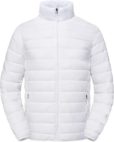 Men's Puffer Jacket Lightweight Warm Winter Coat with Zipper Pockets Insulated Ski Snow Down Jackets in Saudi Arabia