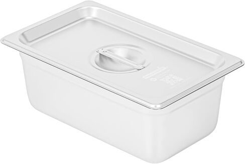 Restaurantware-LIDS ONLY: Kitchen Tek 20.8 x 6.4 Inch Steam Table Pan Covers, 12 NSF Hotel Pan Covers - 1/2 Size Long Pans Sold Separately, with Handle, Stainless Steel Slotted Food Pan Lids in Saudi Arabia