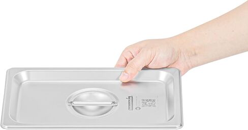 Restaurantware-LIDS ONLY: Kitchen Tek 20.8 x 6.4 Inch Steam Table Pan Covers, 12 NSF Hotel Pan Covers - 1/2 Size Long Pans Sold Separately, with Handle, Stainless Steel Slotted Food Pan Lids in Saudi Arabia