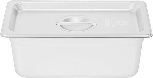 Restaurantware-LIDS ONLY: Kitchen Tek 20.8 x 6.4 Inch Steam Table Pan Covers, 12 NSF Hotel Pan Covers - 1/2 Size Long Pans Sold Separately, with Handle, Stainless Steel Slotted Food Pan Lids in Saudi Arabia