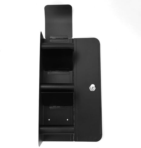 QWORK 3-Roll Stainless Steel Toilet Paper Dispenser with Lock, Wall Mount, Black, Durable for High-Traffic Areas in Saudi Arabia