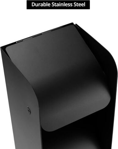 QWORK 3-Roll Stainless Steel Toilet Paper Dispenser with Lock, Wall Mount, Black, Durable for High-Traffic Areas in Saudi Arabia