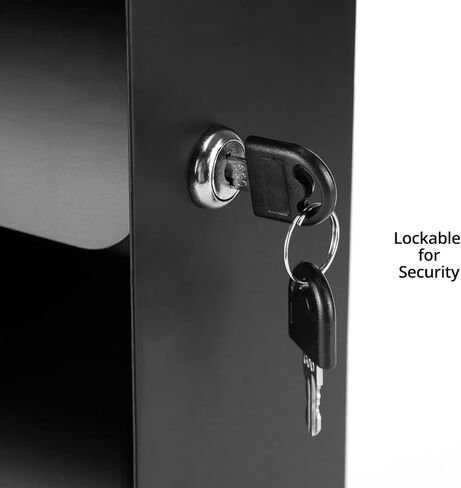 QWORK 3-Roll Stainless Steel Toilet Paper Dispenser with Lock, Wall Mount, Black, Durable for High-Traffic Areas in Saudi Arabia