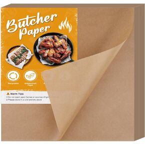 NEBURORA 60Pcs Brown Butcher Paper Sheets No Wax Disposable Butcher Paper Precut Square Wrapping Paper for Smoking Meats, Butcher Paper for Sublimation Heat Press 12 x 12 inch