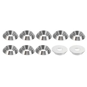 PATIKIL M12 Finish Countersunk Washer, 10pcs 36mm Dia. 8mm Tall Solid 304 Stainless Steel CNC Cup Washer Flat Screw Head Gasket for Constructions, Taper