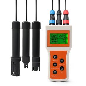 Portable Dissolved Oxygen Meter Kit, Digital 6-in-1 PH DO Salt EC TDS Temp Tester with ATC, DO Meter for Koi Pond Aquaculture, Environment Monitor and Scientific Brewing