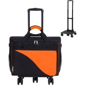 Bowling Ball Bag 2 Ball Bowling Bag with Wheels Convertible Single or Double Ball Bag Detachable Bowling Roller Bag with EVA Foam Ball Holder and Separate Shoe Bag Bowling Accessories for Men Women