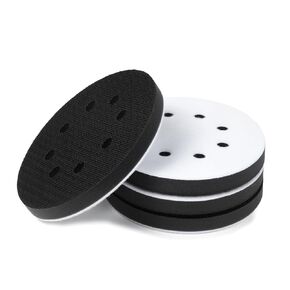 4 Pack Premium Foam Sanding Pads, 5 Inch 8 Holes Hook and Loop Sponge Cushion Buffer Backing Pad, Professional Sponge Sanding Pads and Soft Density Interface Pad for Orbital Sander