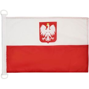 Poland Civil Ensign NAUTICAL Flag 18'' x 12'' - Polish merchant flags 30 x 45 cm - Banner 12x18 in for boat - AZ FLAG