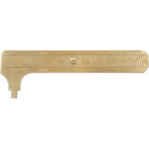 Double Scales Vernier Caliper Ruler Measuring Tool Mm/inch Brass Pocket Ruler 100mm Portable Brass Caliper Brass Sliding Gauges Caliper Millimeter Bead Measuring Tool