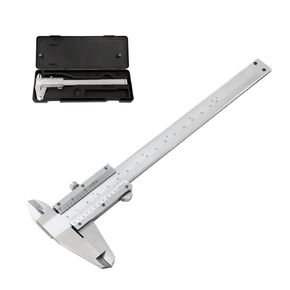 Vernier Caliper 6 Inch + Stainless Steel Feeler Gauge 32 Blade, 6" Stainless Steel Non Digital Caliper, 0-6Inch/0-150mm，0.02mm/0.001" High Precision Caliper