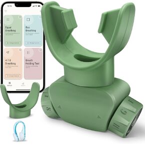 Breathing Exercise Trainers Adjustable and Portable Easy to Clean for Daily,Fitness & Sport Green