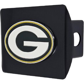 Green Bay Packers NFL Black Metal Hitch Cover with 3D Colored Team Logo by FANMATS - Unique Round Molded Design – Easy Installation on Truck, SUV, Car - Ideal Gift for Die Hard Football Fan