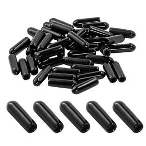 120PCS Screw Thread Protectors 3mm ID Rubber End Caps Vinyl Flexible End Caps Round Tube Bolt Cap (Black, 120PCS)