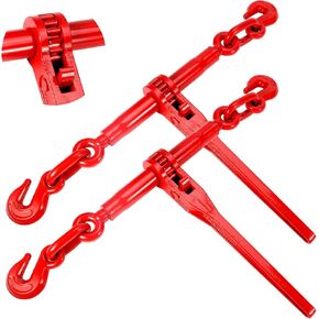 2 Pack Ratchet Chain Binder 3/8"-1/2" with G70 Hooks 9200 lbs WLL for Heavy Equipment, Farm, Construction, Industrial Hauling