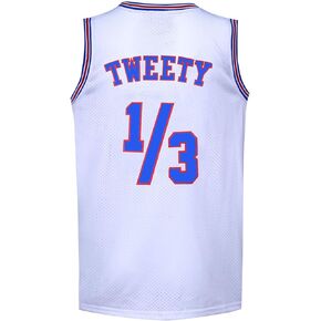 BOROLIN Mens Basketball Jersey 1/3 Tweety Space Jersey 90s Sports Shirts Hiphop Party Clothing