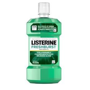Listerine Cool Mint Mouthwash, Kills 99.9% of Germs That Cause Bad Breath, Plaque and Gingivitis, Antiseptic, Cool Mint Flavor, 1 L, 2 Pack