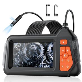 Endoscope Camera with Light: Borescope Inspection Camera - Dual Lens Industrial Endoscope Camera - 1080P HD Flexible Waterproof Bore Scope for Plumbing Automotive Sewer