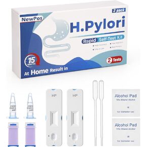 H Pylori Test Kit – 2 PCS at-Home Helicobacter Pylori Self-Test with 99.9% Accuracy – Fast Results in 10-15 Minutes, Easy to Use, No Lab Visit Required in Kuwait