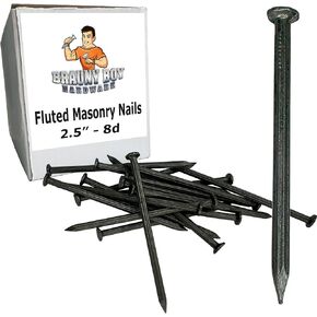 2.5" – Fluted Hardened Concrete Masonry Nails for Cinder Block, Concrete Walls, Cement Board 2.5 in (8d) -Qty (50)
