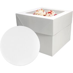 3 sets Cake Boxes 12x12x10 inches with Boards Bakery Boxes for Cakes